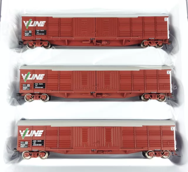 On-Track Vlex V/Line Paper Vans 3-Pack Very Good Condition Boxed Ho Scale(Hj)