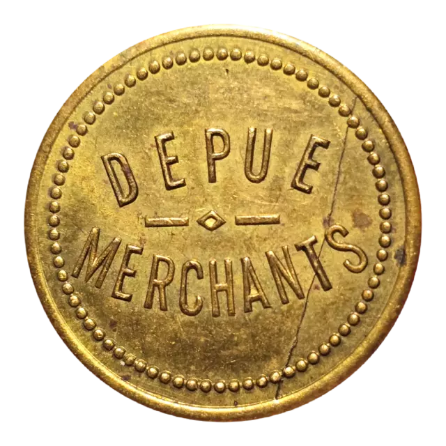 ILLINOIS DEPUE MERCHANTS TOKEN 1/4 CENT VACKETTA DEP-AO6 Rare R-4 10-20 KNOWN