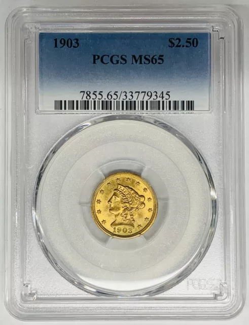 1903 $2.50 LIBERTY Head Quarter Eagle Gold Coin PCGS MS 65 (E) $995.00 ...