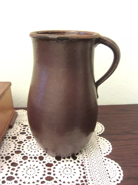 Alter Wasserkrug Tonkrug Weinkrug handgetöpfert ca. 1900, Inhalt ca. 2,7 Liter