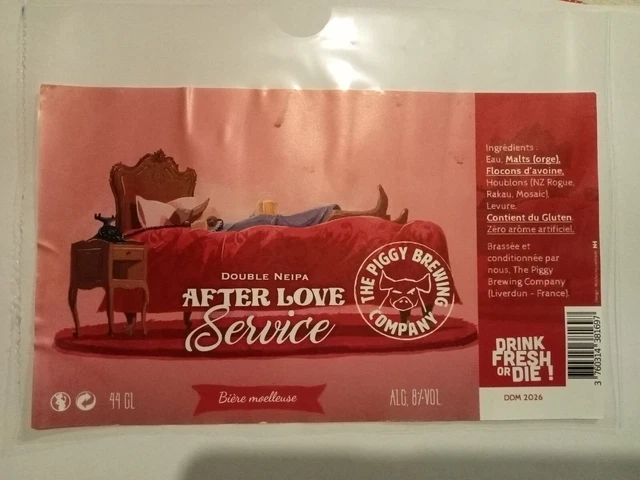 Etiquette de Bière : AFTER LOVE Service - The Piggy Brewing Company  France