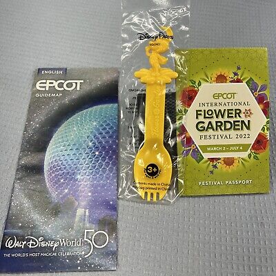 ✅✅ 2022 Disney Epcot Flower & Garden Festival Spike The Bee Spork & Passport WDW