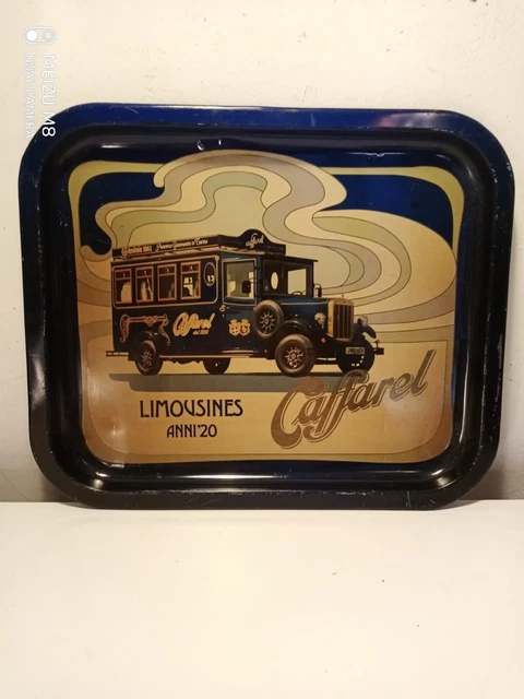 Vassoio Pubblicitario Vintage Caffarel Limousines Anni 20