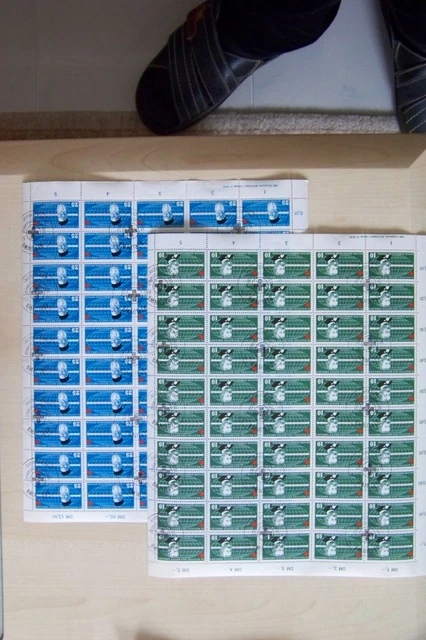 DDR 1953 kpl. 50er-Bogen Mi 572-73 gestempelt  ; MW 34 € lesen !!