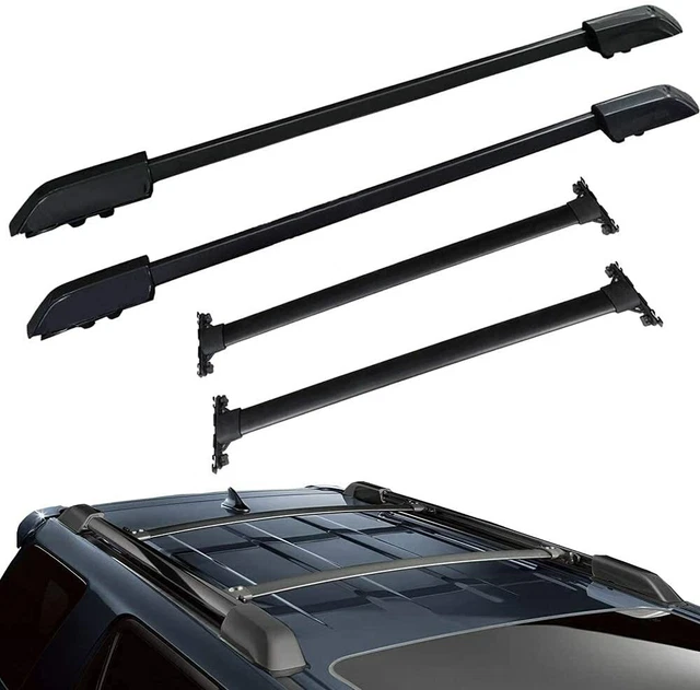 4PCS ROOF RACK Cross Bars Side Rail fit 20152024 Toyota 4Runner Black