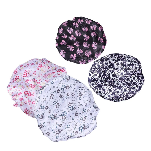 4 piezas gorra de baño impermeable para el hogar patrón de impresión campanas de ducha para baño