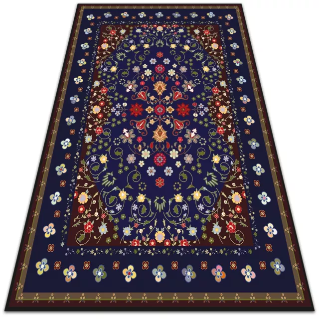 Large Garden Vinyl Floor Home Mat Carpet Rug Beautiful small flowers 150x225