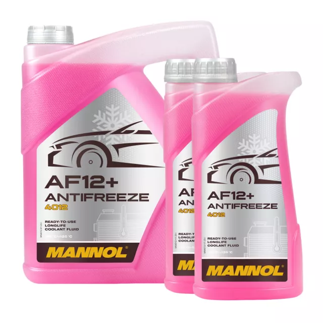 7 (5+2x1) Liter MANNOL Antifreeze AF12+ Frostschutz Fertiggemisch rot (-40°C)