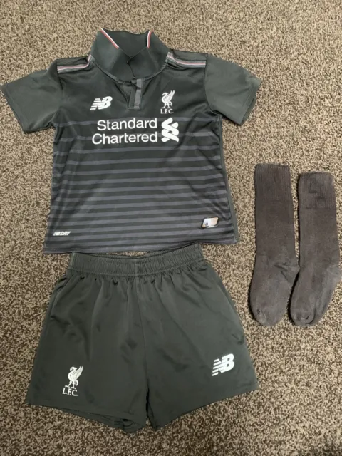 Baby OFFICIAL LIVERPOOL FC Black AWAY KIT. New Balance. 2-3 Years Old. LFC