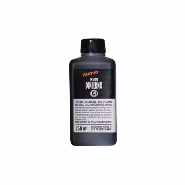 NERO D'INFERNO - PERMANENT STAINING INK - 250ml - LEATHER DYE - 10 COLOURS