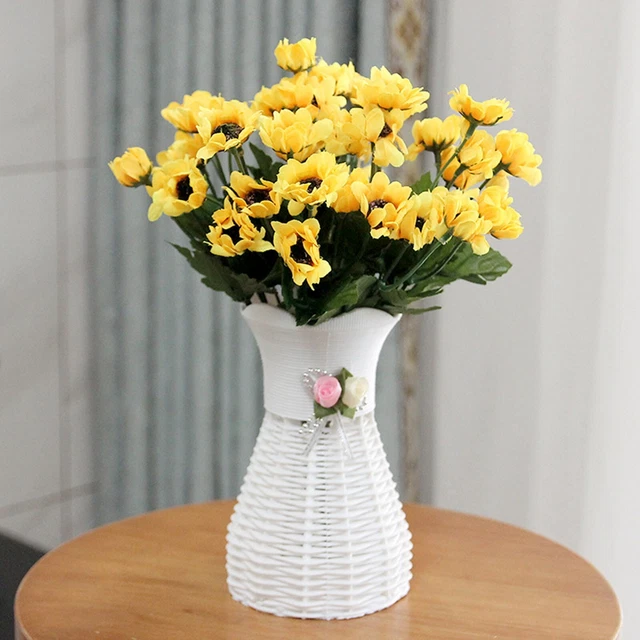 Simulation Sun Flower Bouquet, 15 Heads Rural Artificial Sunflower For Home Desk