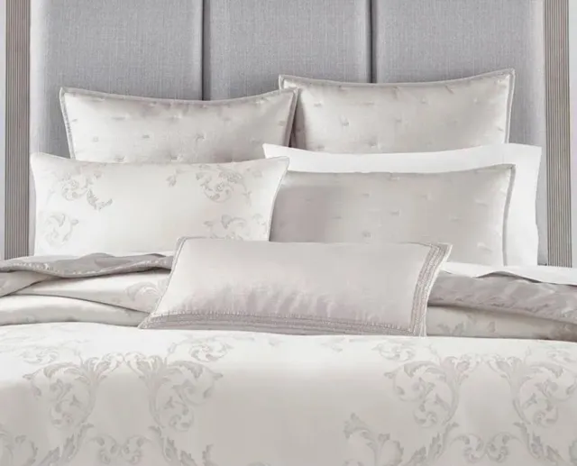 Hotel Collection Classic Frosted Scroll 2 EURO Shams SNOW