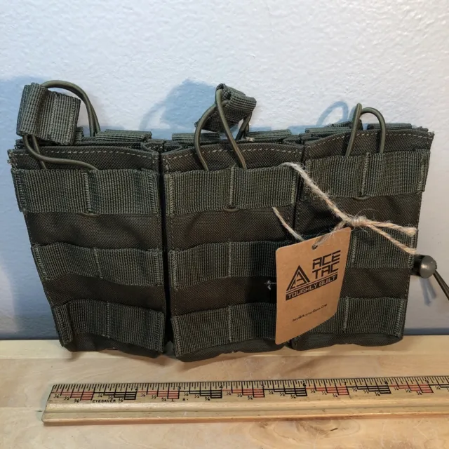 ACETAC Tactical Triple Open Top Mag Pouch Mil-Spec Nylon Magazine Holder New NWT