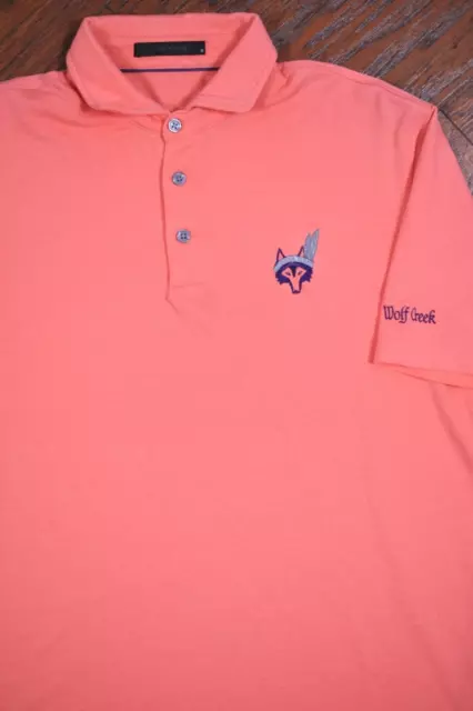 Greyson brrr Performance Polo Shirt Coral Wolf Creek Men's Medium M