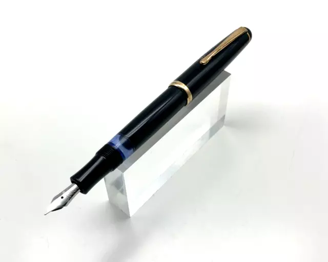 Montblanc No. 3-42 Kolbenfüller Stahl Feder Füllfederhalter schwarz Fountain Pen