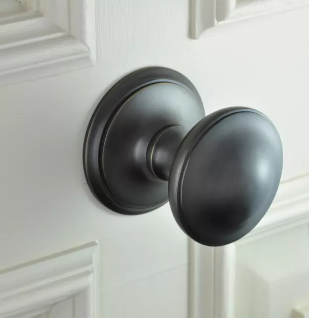 CENTRE DOOR KNOB-PLAIN STYLE SOLID BRASS-6 Colours-VICTORIAN front entrance door