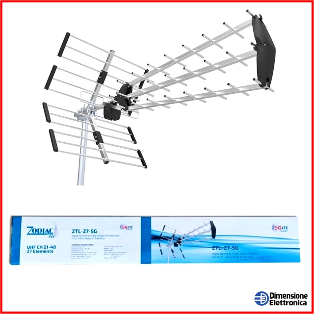 Antenna Digitale Terrestre ZTL-380-5G - 38 Elementi, Banda UHF, Canali 21-48, Guadagno Fino A 17.5dB - Foto 6