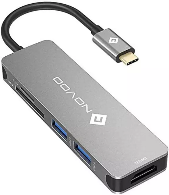 Chrono - Hub USB C, 5-en-1 USB C vers HDMI, adaptateur multiport