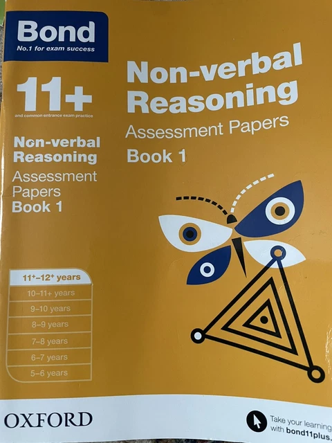 11+ PLUS BOND Non verbal Reasoning Assessments Paper Book 1 11+-12 ...