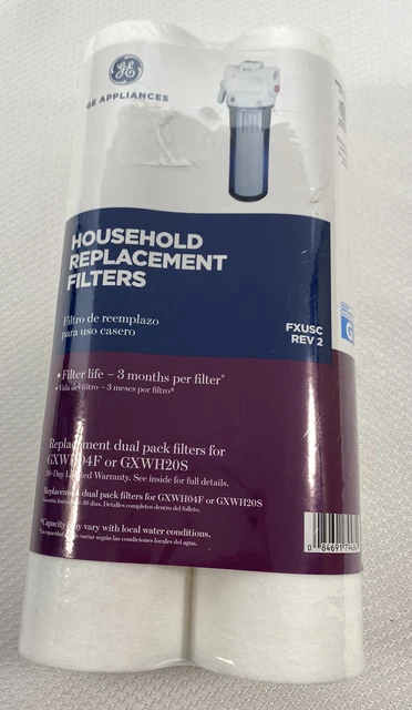 Paquete de 2 filtros de sedimentos para el hogar GE sistema de filtración de 3 meses de vida útil