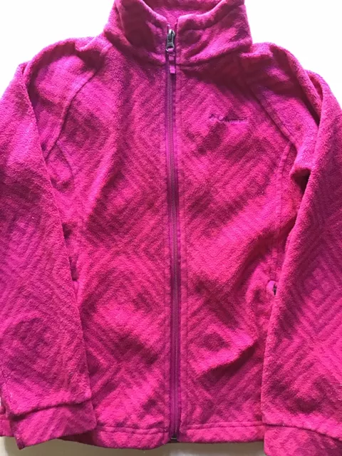 Columbia Girls Size Medium Jacket Fleece Lightweight Pink Pattern Pre-owned