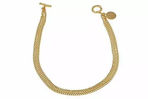 HSN Bellezza 18K Yellow Gold 100 Italian Lira Coin 3-Row 18" Curb Necklace