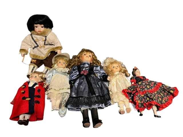 Vintage Large X6 Porcelain China Dolls Bundle/Job Lot Creepy Haunted?