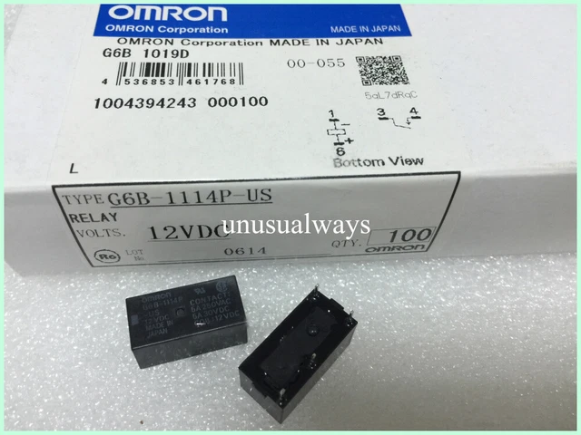 G6B-1114P-US-DC24 Electromagnetic Relay 5A 12VDC 4 Pins x 10pcs