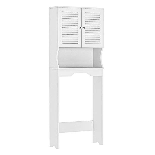 OVER TOILET Storage Rack in White Bathroom Organizer Shelf for