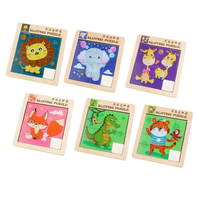 Animal Jigsaw Puzzle Number Slide Jigsaw Montessori Toy Brain Teaser for