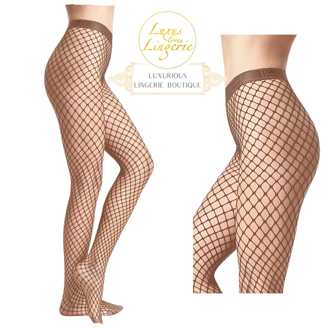 FORTIES TIGHTS WOLFORD M Honey Gebräunt Seductive Net Design Tights 51
