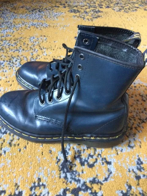 DOC MARTENS OLD MIE Navy Blue Leather Boots 1460 8 Hole Uk5 38