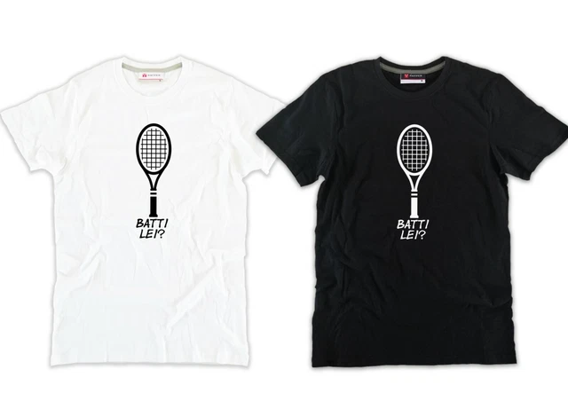T-shirt FANTOZZI Paolo Villaggio BATTI LEI? tennis racchetta film bianca o nera