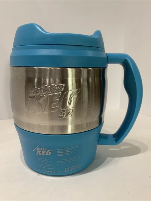 Bubba Keg Cup Mug 52 Oz Aqua/Light Blue and Chrome Insulated Travel Mug