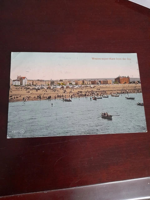 Old Postcard Weston Super Mare From The Sea (Valentines 43571)