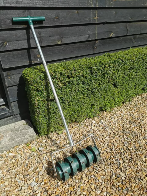 Gardening Lawn Aerator Grass Roller Adjustable to 3 Levels Telescopic Handle