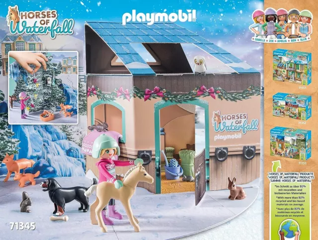 PLAYMOBIL Adventskalender Pferde 71345 Weihnachtliche Schlittenfahrt, Horses of