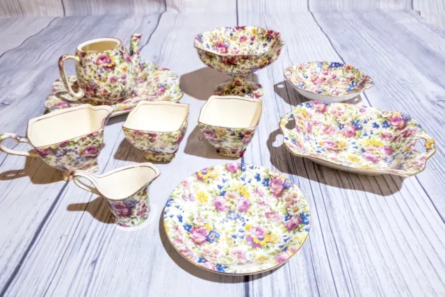 Vintage Royal Winton Grimwades “Summertime” Fine China Pieces, Made in England