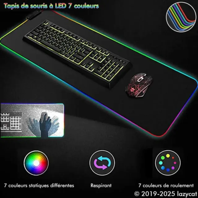 Logitech-Grand tapis de souris RGB Xl Gaming, avec LED, 40x90 - AliExpress