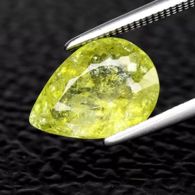 2.15ct 10.5x7.8mm Pear Natural Greenish Yellow Grossular Garnet, Africa