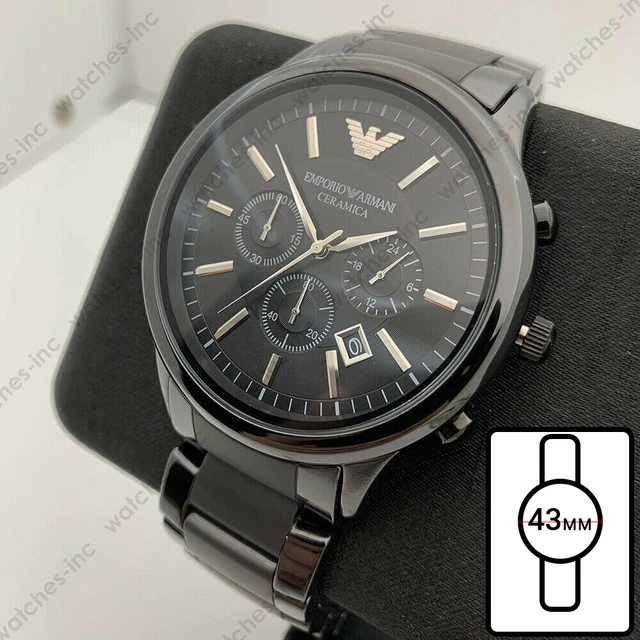 EMPORIO ARMANI AR1452 Ceramica Herrenuhr Chronograph Schwarz ...