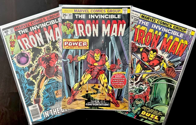 Marvel Comics The Invincible Iron Man lot VF 69 122 110 Comic Books Tony Stark