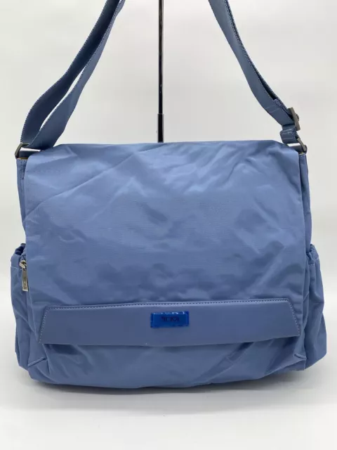 Tumi Ballistic Nylon w/ Leather Trim Baby Bag 14" (Blue)
