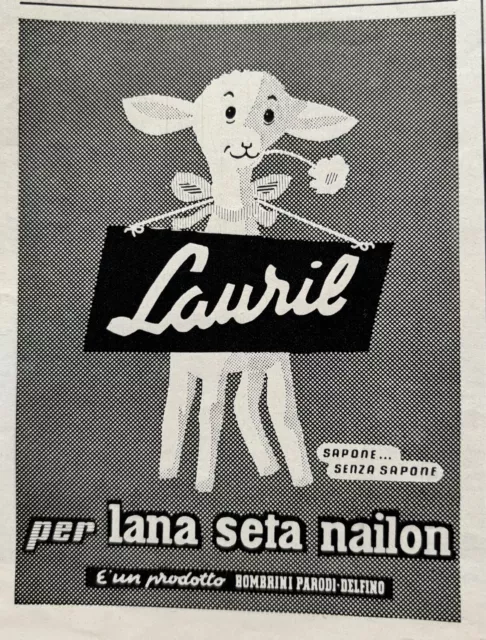 Lauril Sapone per Lana Seta pubblicità Rivista La Cucina Italiana Gennaio 1953