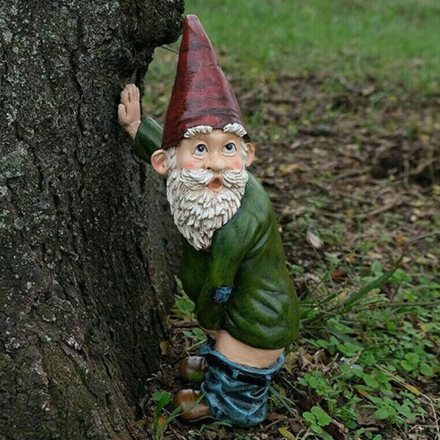 FUNNY GARDEN GNOME Statue Resin Home Lawn Ornament Figure Sculpture