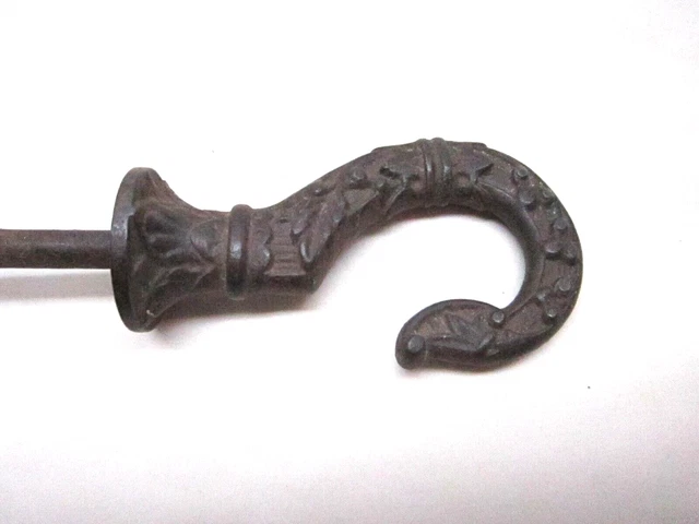Antique  Oil Lamp Hook Hanger Rustic  Cast Iron 2