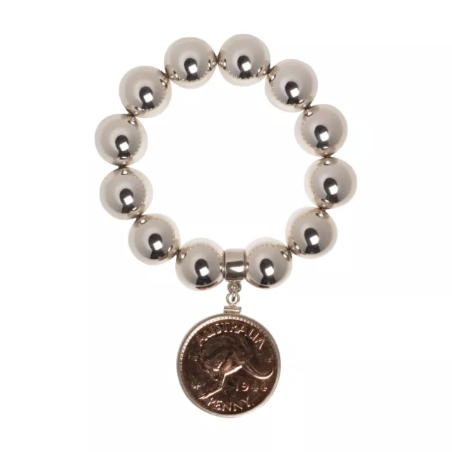 Australian Penny: Stretchy 16mm Bead Bracelet