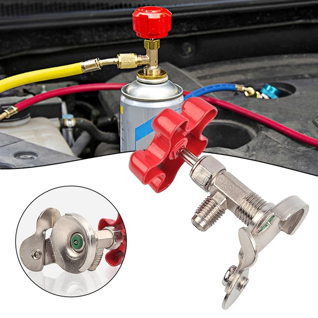 Riloer Valvola Refrigerante R134A Autosigillante, Con Adattatore 1/4 SAE Maschio A 1/2 ACME Femmina, Per Aria Condizionata Auto - 2