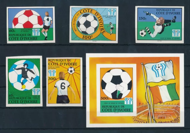 [112695] Ivory Coast 1978 World Cup football soccer Argentina Imperf. sheet MNH