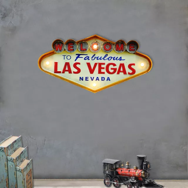 Retro  Neon Sign Wall Hanging Welcome To Fabulous Las Vegas Wall Art Decoration
